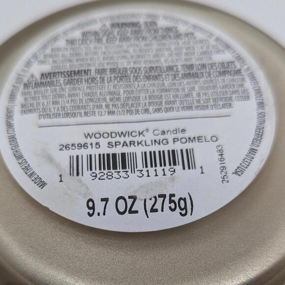 WoodWick Sparkling Pomelo 9.7oz Candle Crackling Wick Precious Metals Collection - Picture 8 of 8